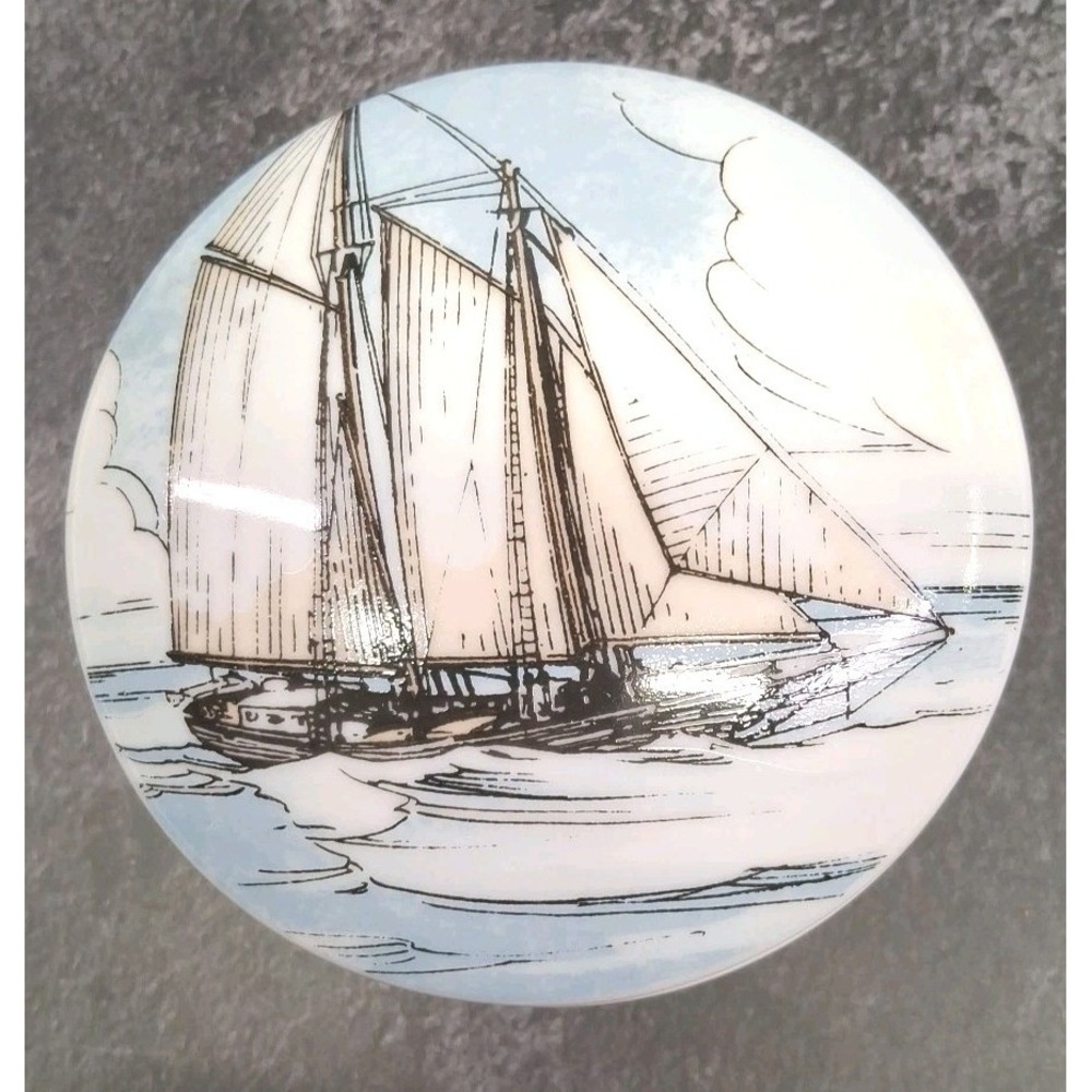 Vintage 1995 Tiffany & Co. for Johnson & Higgins Nautical Sail Boat Trinket Box